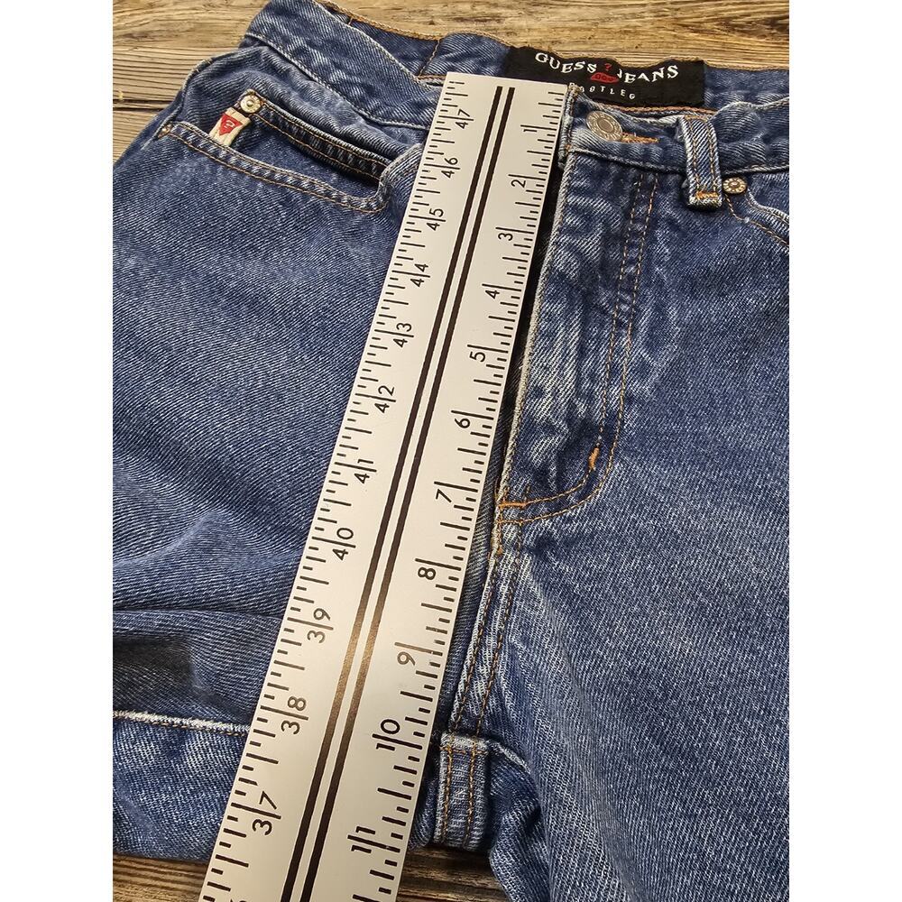 Vintage GUESS Jeans Bootleg Denim Womens Sz 28 Blue Fade 90s Y2K Retro - Picture 7 of 11